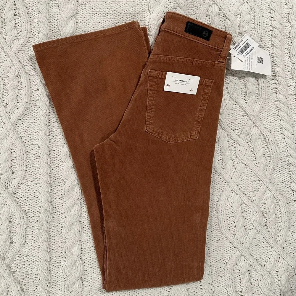 AG Alexxis High Rise Vintage Boot corduroy jeans tall long inseam pants Brown 27 - Picture 10 of 10